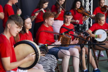 Young Irish musicians perform on an international stage at Sitges Live festival, Catalonia